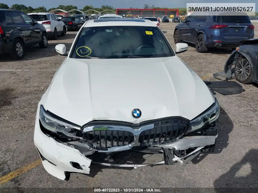 2021 BMW 330I VIN: 3MW5R1J00M8B52627 Lot: 40722823