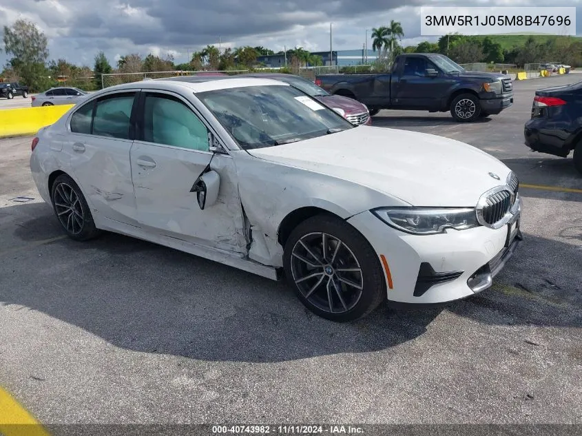 2021 BMW 330I VIN: 3MW5R1J05M8B47696 Lot: 40743982