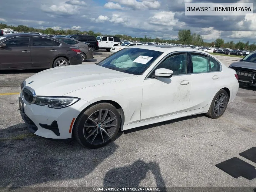 2021 BMW 330I VIN: 3MW5R1J05M8B47696 Lot: 40743982