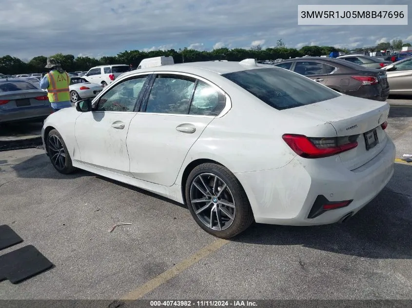 2021 BMW 330I VIN: 3MW5R1J05M8B47696 Lot: 40743982