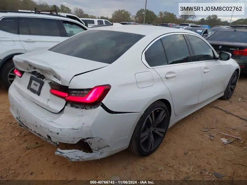 2021 BMW 330I VIN: 3MW5R1J05M8C02762 Lot: 40766743