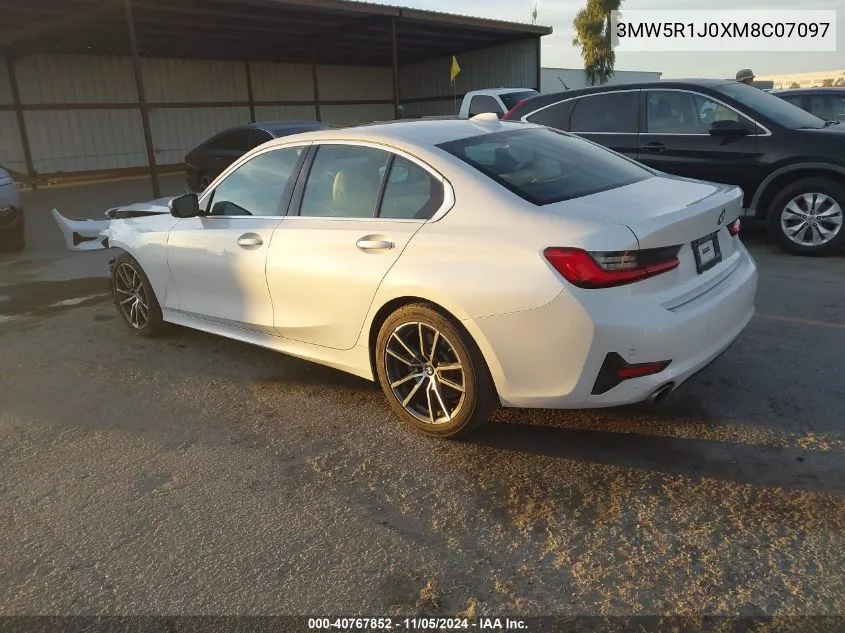 2021 BMW 330I VIN: 3MW5R1J0XM8C07097 Lot: 40767852