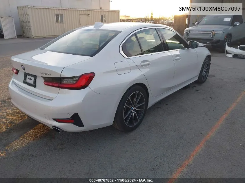 2021 BMW 330I VIN: 3MW5R1J0XM8C07097 Lot: 40767852