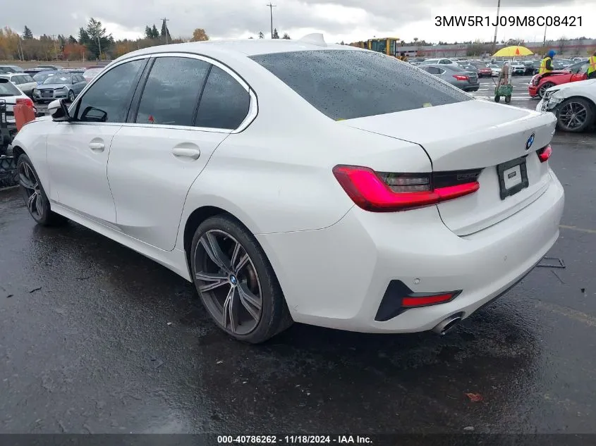 2021 BMW 330I VIN: 3MW5R1J09M8C08421 Lot: 40786262