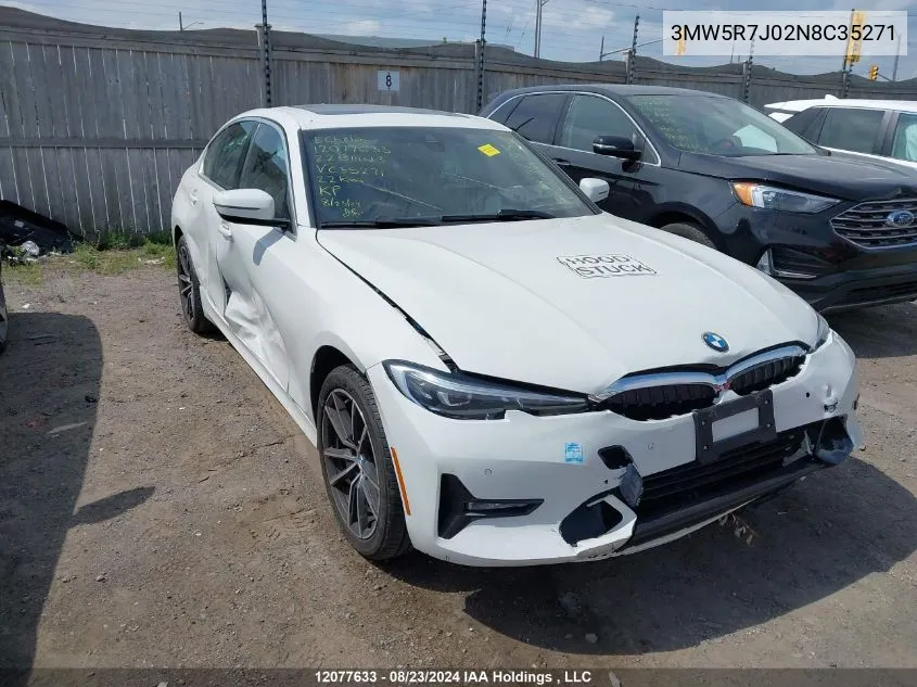 2022 BMW 3 Series VIN: 3MW5R7J02N8C35271 Lot: 12077633