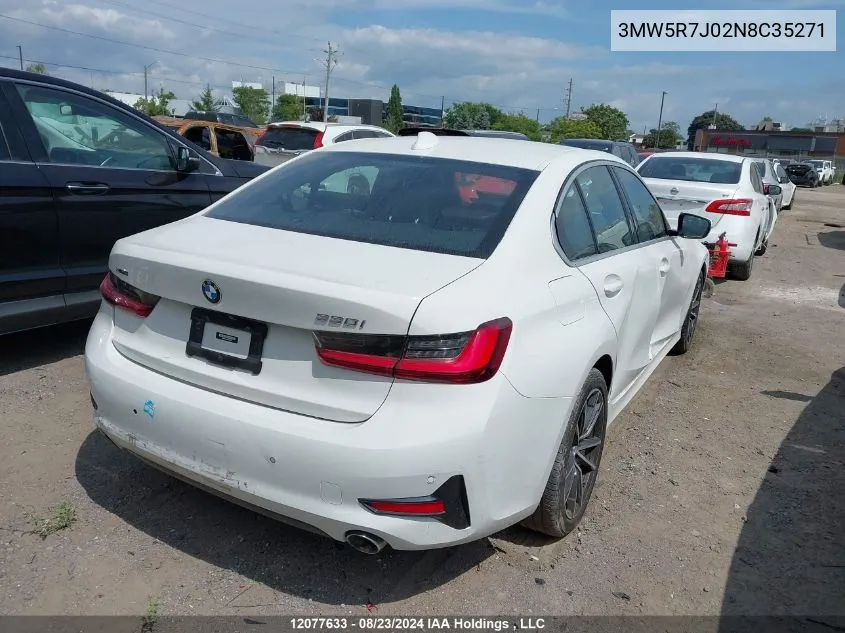 2022 BMW 3 Series VIN: 3MW5R7J02N8C35271 Lot: 12077633