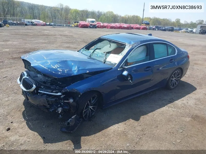 3MW5R7J0XN8C38693 2022 BMW 330I xDrive