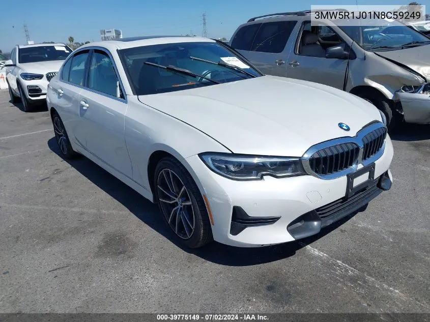 2022 BMW 330I VIN: 3MW5R1J01N8C59249 Lot: 39775149