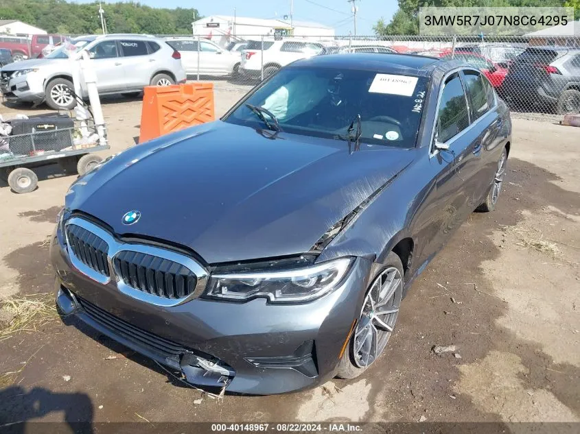 2022 BMW 330I xDrive VIN: 3MW5R7J07N8C64295 Lot: 40148967