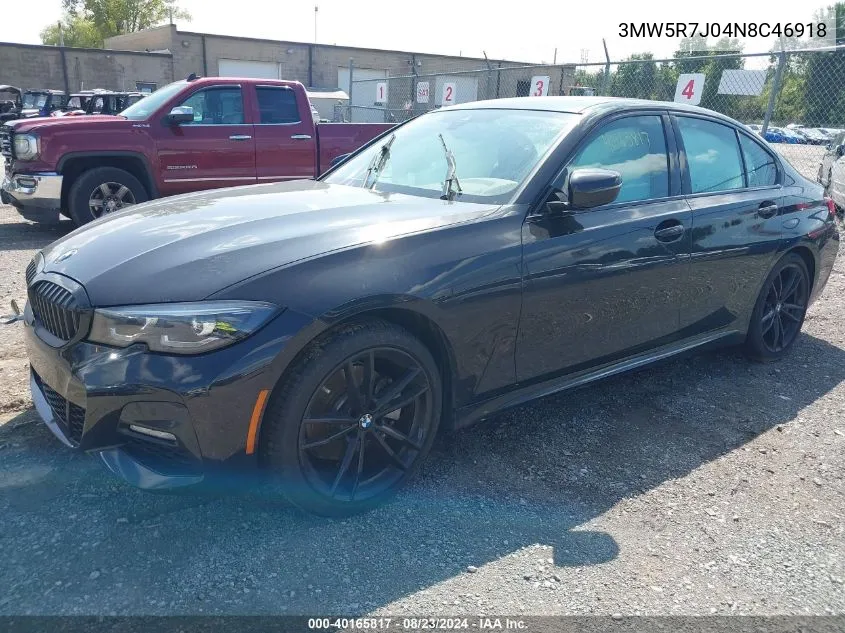 2022 BMW 330I xDrive VIN: 3MW5R7J04N8C46918 Lot: 40165817