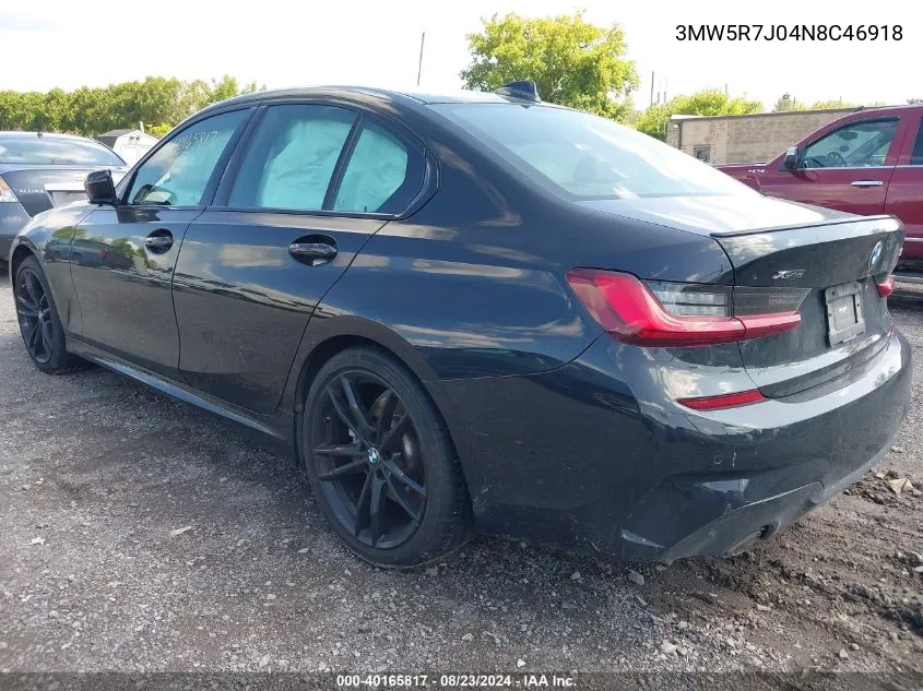 2022 BMW 330I xDrive VIN: 3MW5R7J04N8C46918 Lot: 40165817