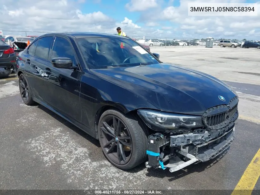 2022 BMW 330I VIN: 3MW5R1J05N8C58394 Lot: 40211755