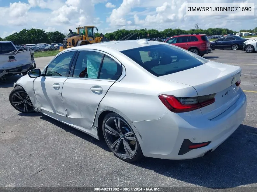 2022 BMW 330I VIN: 3MW5R1J08N8C71690 Lot: 40211982