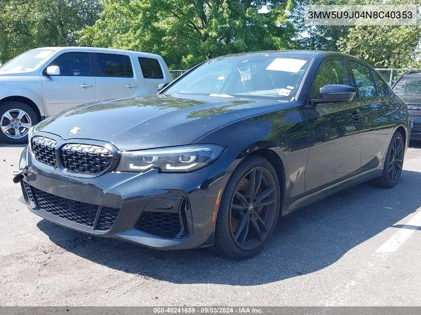 2022 BMW 3 Series M340I xDrive VIN: 3MW5U9J04N8C40353 Lot: 40241659