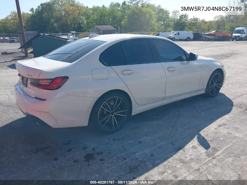 2022 BMW 330I xDrive VIN: 3MW5R7J04N8C67199 Lot: 40281767