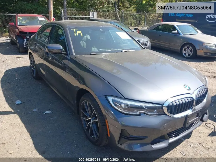 2022 BMW 330I VIN: 3MW5R7J04N8C65064 Lot: 40297011