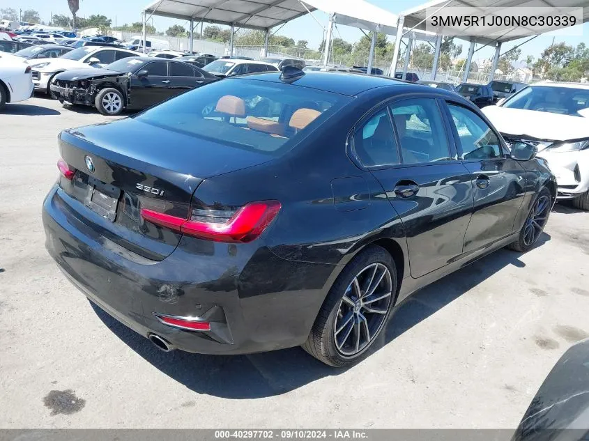 2022 BMW 330I VIN: 3MW5R1J00N8C30339 Lot: 40297702