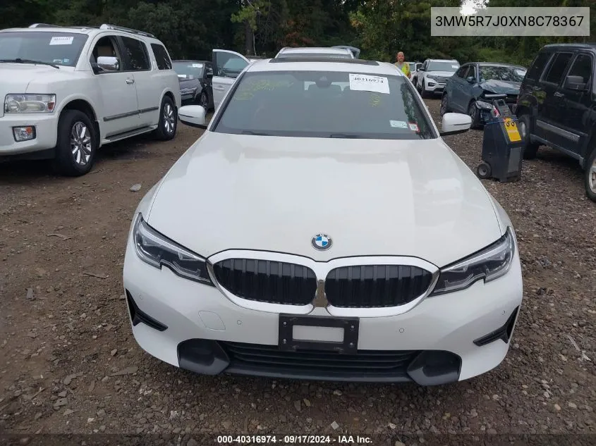 2022 BMW 330I xDrive VIN: 3MW5R7J0XN8C78367 Lot: 40316974