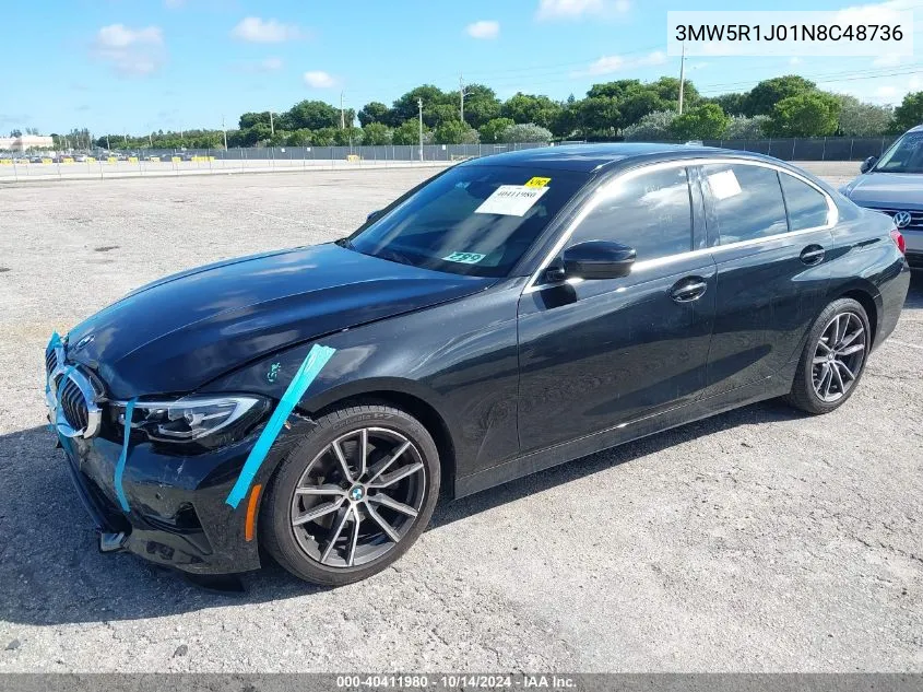 3MW5R1J01N8C48736 2022 BMW 330I