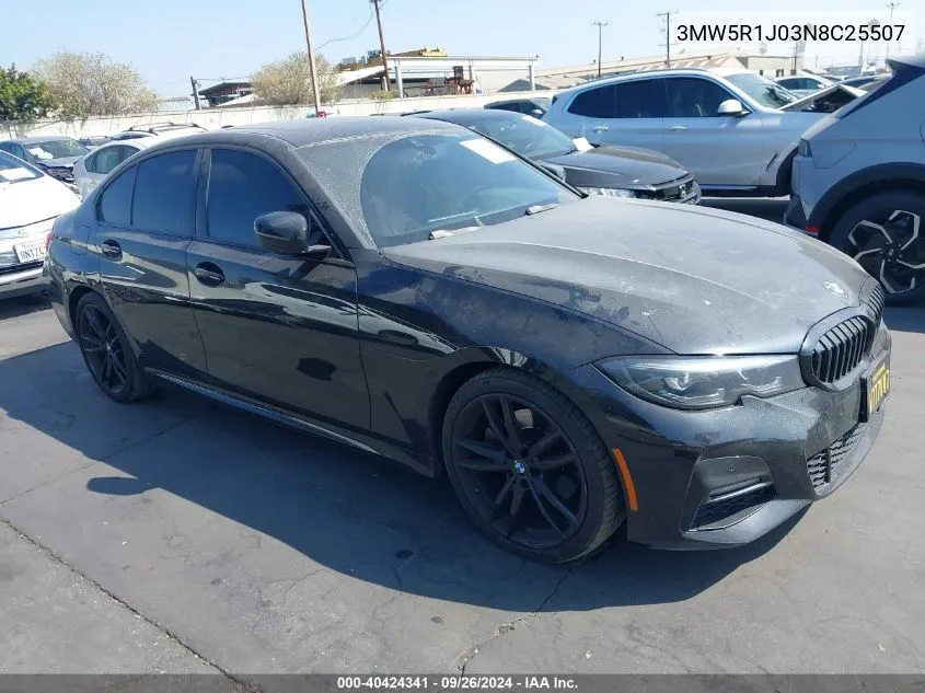 2022 BMW 330I VIN: 3MW5R1J03N8C25507 Lot: 40424341