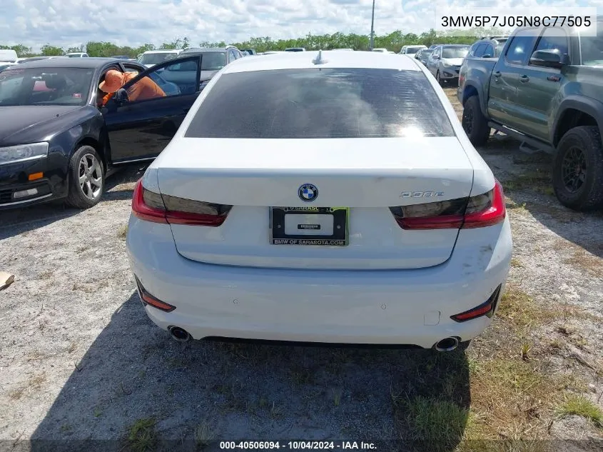 2022 BMW 3 Series 330E VIN: 3MW5P7J05N8C77505 Lot: 40506094