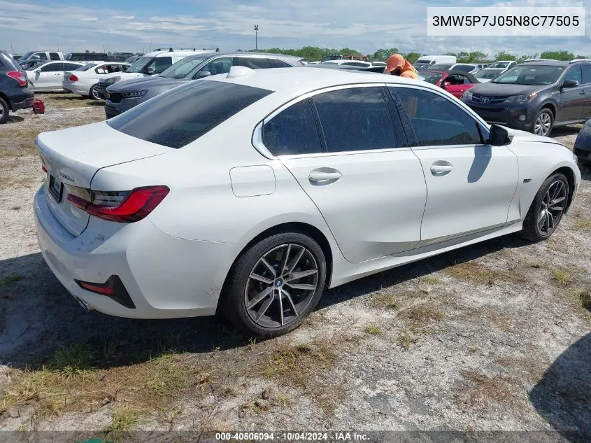 2022 BMW 3 Series 330E VIN: 3MW5P7J05N8C77505 Lot: 40506094