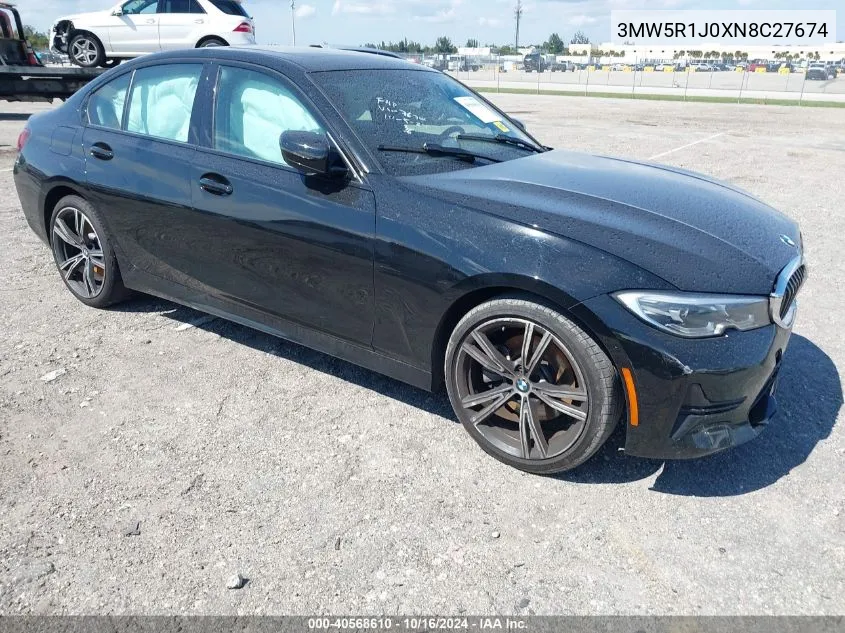 2022 BMW 330I VIN: 3MW5R1J0XN8C27674 Lot: 40568610