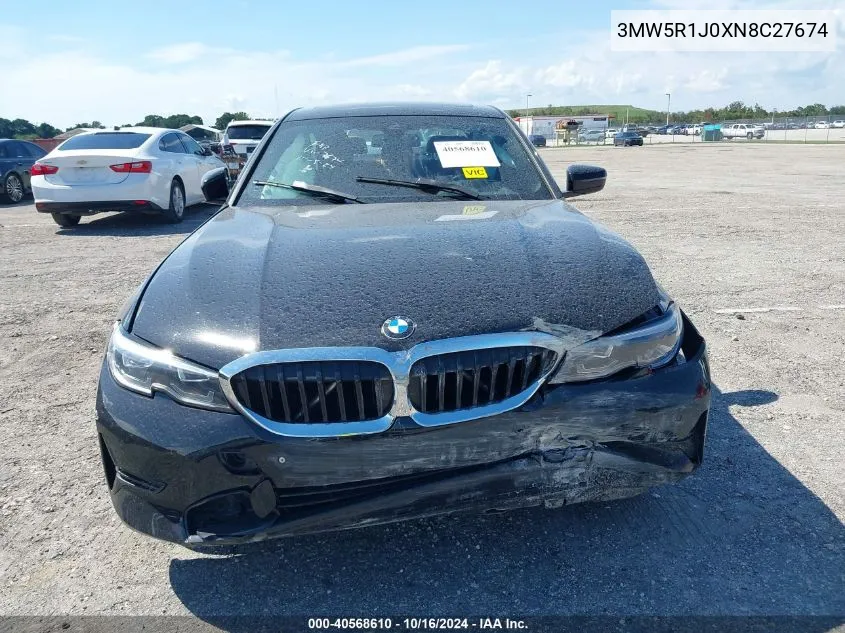 2022 BMW 330I VIN: 3MW5R1J0XN8C27674 Lot: 40568610