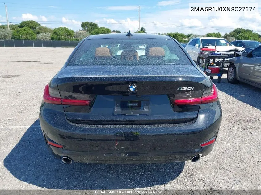 2022 BMW 330I VIN: 3MW5R1J0XN8C27674 Lot: 40568610