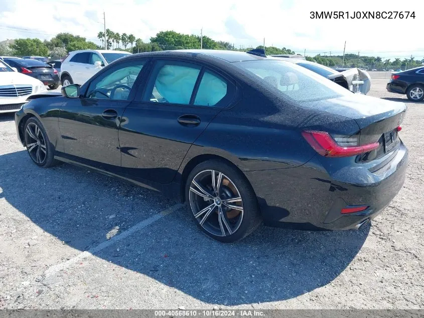 3MW5R1J0XN8C27674 2022 BMW 330I