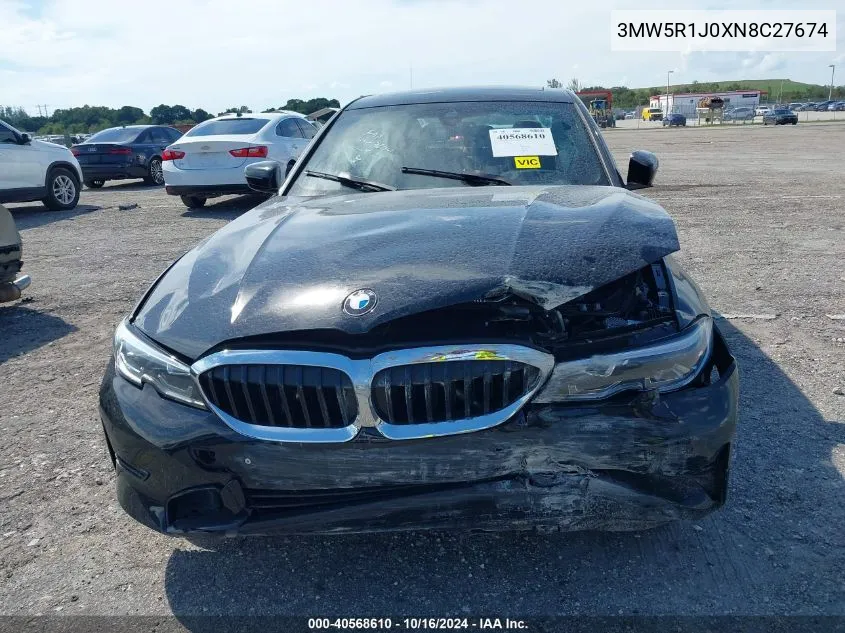 3MW5R1J0XN8C27674 2022 BMW 330I