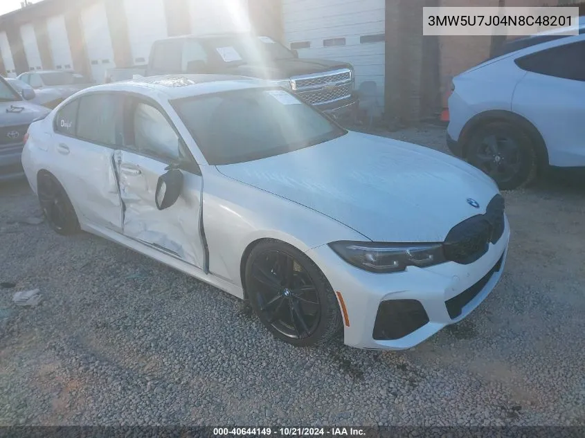 2022 BMW M340I VIN: 3MW5U7J04N8C48201 Lot: 40644149