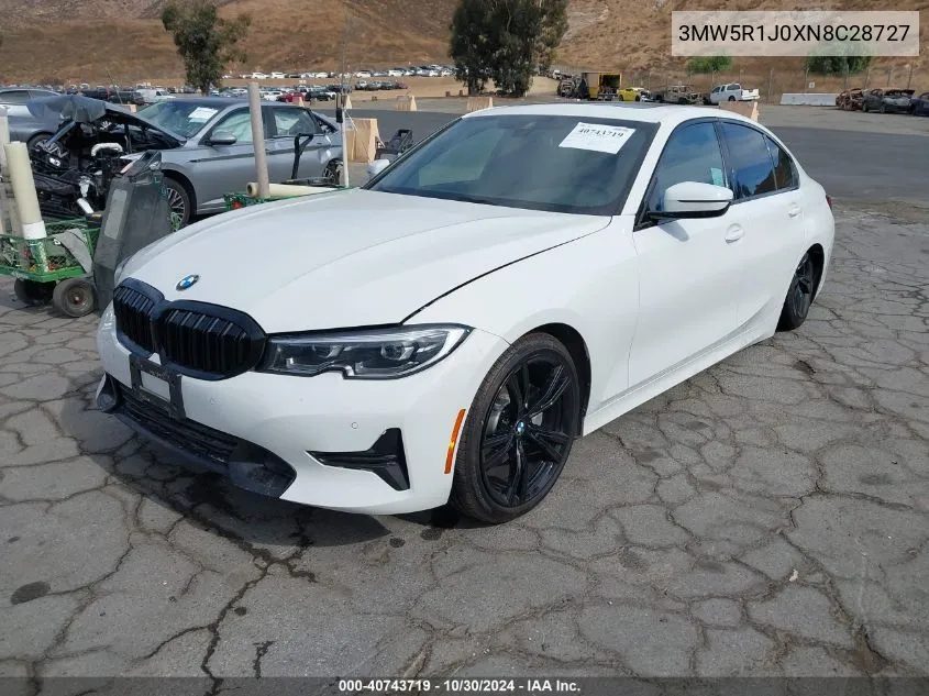 2022 BMW 330I VIN: 3MW5R1J0XN8C28727 Lot: 40743719