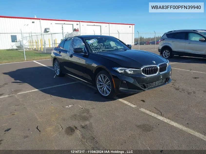 2023 BMW 3 Series VIN: WBA83FF00PFN39940 Lot: 12147217