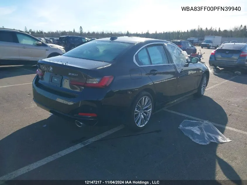 2023 BMW 3 Series VIN: WBA83FF00PFN39940 Lot: 12147217