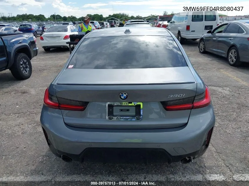 2024 BMW 3 Series 330I VIN: 3MW69FF04R8D80437 Lot: 39757013