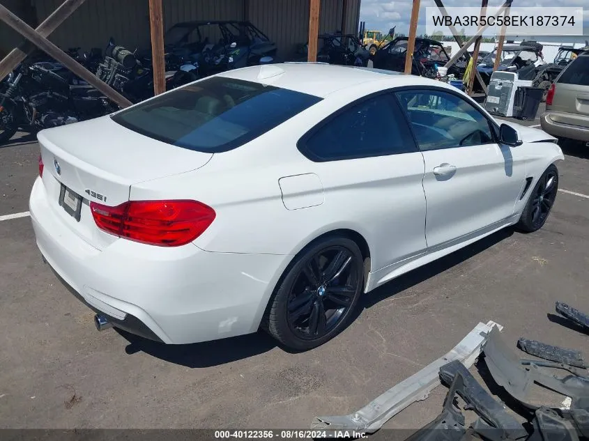 2014 BMW 435I xDrive VIN: WBA3R5C58EK187374 Lot: 40122356