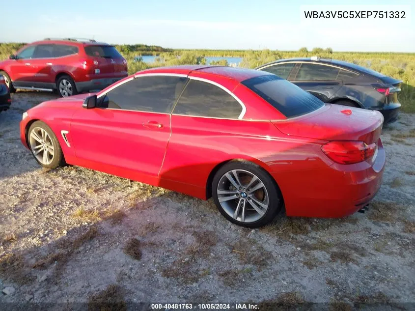 2014 BMW 428 I VIN: WBA3V5C5XEP751332 Lot: 40481763