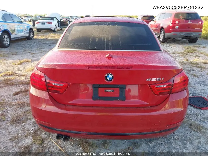 2014 BMW 428 I VIN: WBA3V5C5XEP751332 Lot: 40481763