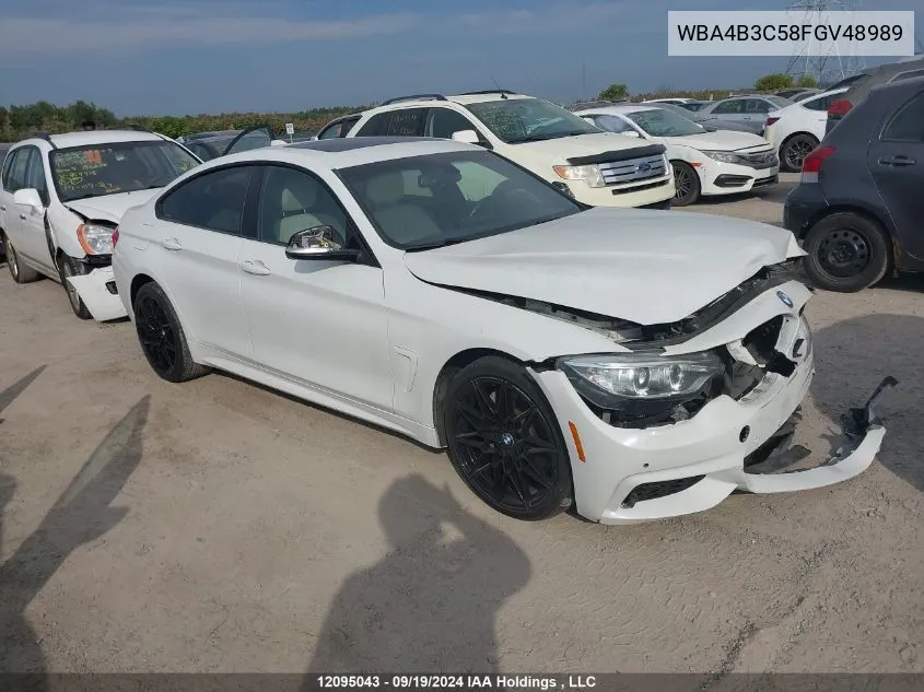 2015 BMW 4 Series VIN: WBA4B3C58FGV48989 Lot: 12095043