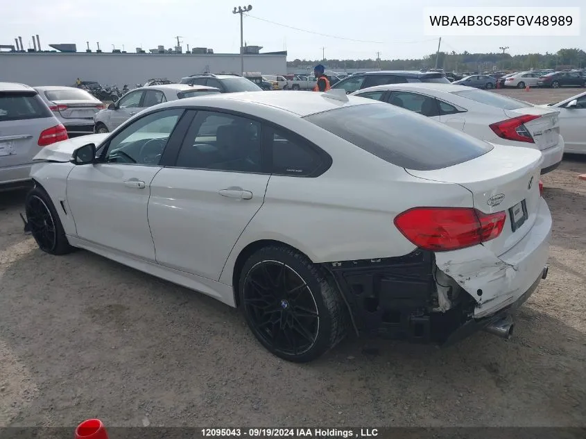 2015 BMW 4 Series VIN: WBA4B3C58FGV48989 Lot: 12095043