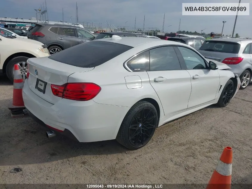 2015 BMW 4 Series VIN: WBA4B3C58FGV48989 Lot: 12095043