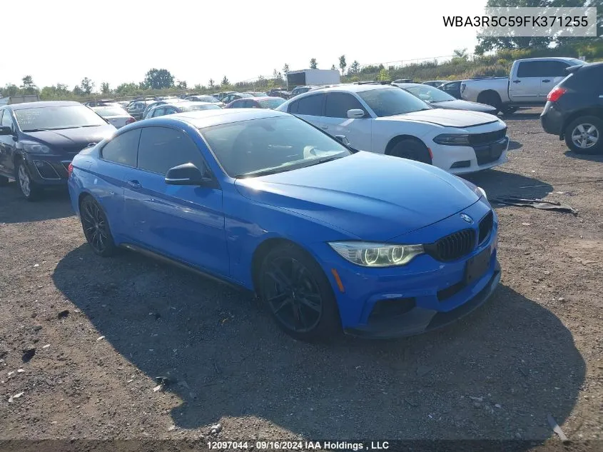 2015 BMW 4 Series VIN: WBA3R5C59FK371255 Lot: 12097044