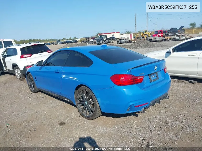 2015 BMW 4 Series VIN: WBA3R5C59FK371255 Lot: 12097044