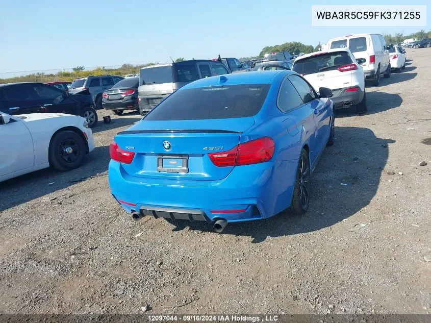 2015 BMW 4 Series VIN: WBA3R5C59FK371255 Lot: 12097044