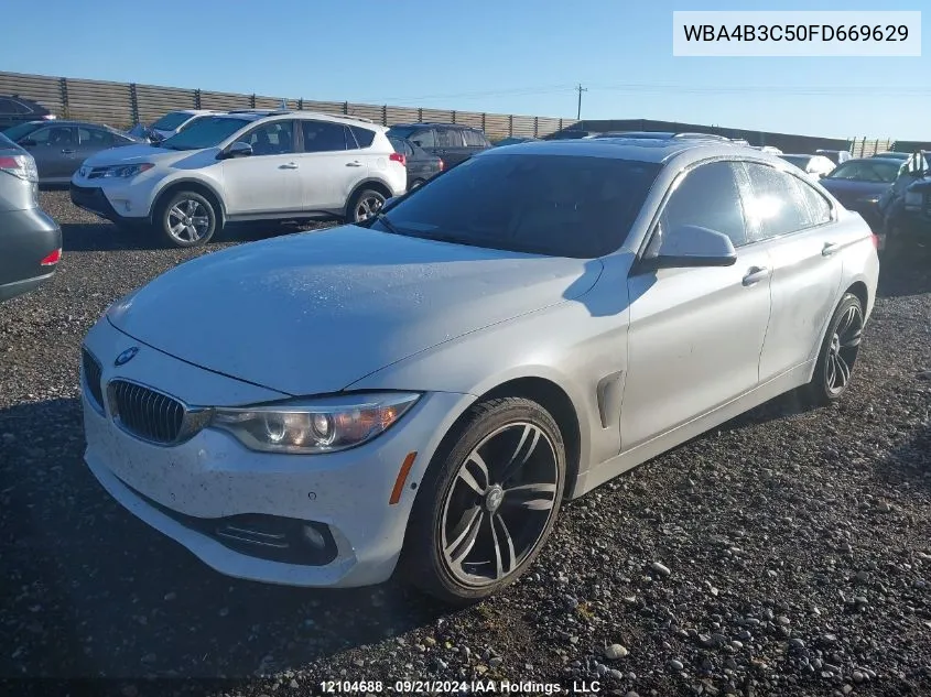 2015 BMW 4 Series VIN: WBA4B3C50FD669629 Lot: 12104688