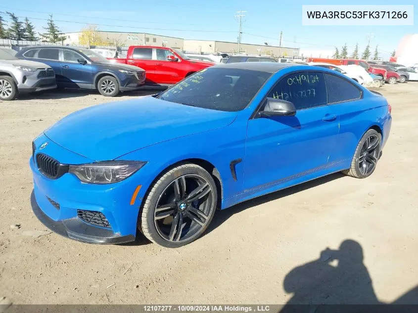 2015 BMW 4 Series VIN: WBA3R5C53FK371266 Lot: 12107277