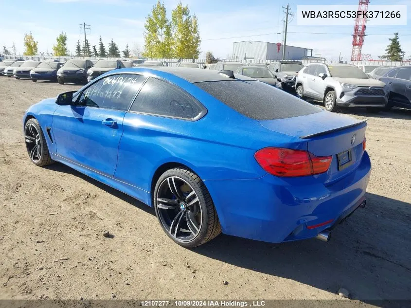 2015 BMW 4 Series VIN: WBA3R5C53FK371266 Lot: 12107277