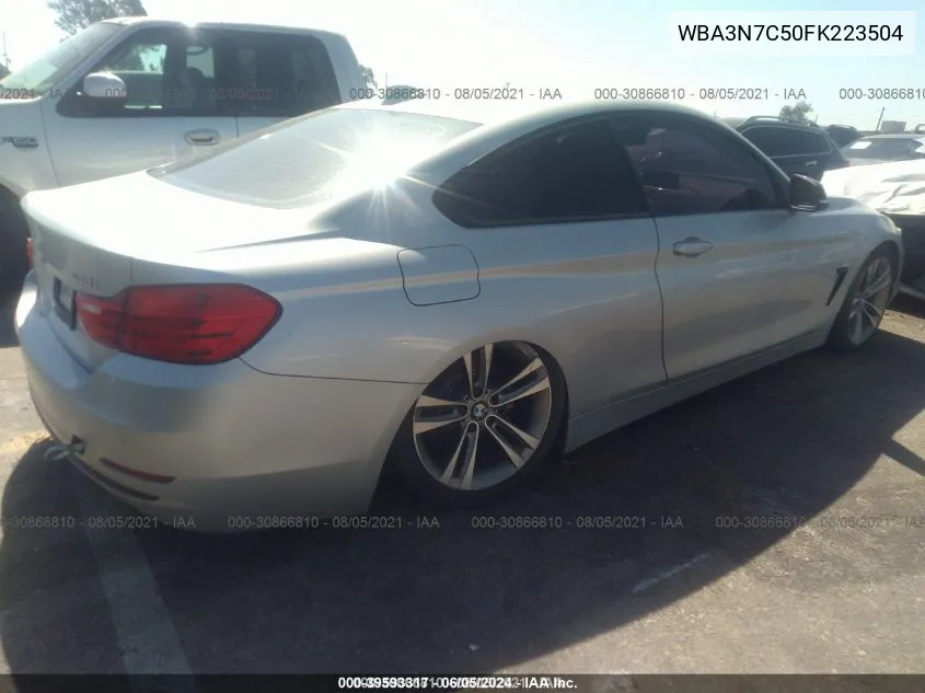 2015 BMW 428I VIN: WBA3N7C50FK223504 Lot: 39593317