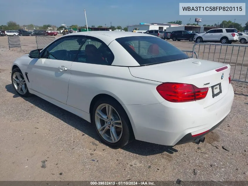 2015 BMW 428I xDrive VIN: WBA3T1C58FP820115 Lot: 39832413